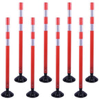 OrangeStar 8 Pack Delineator Post 48" Red Traffic Delineator Cones with Fixable Base for Road Safety, Parking Lots