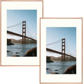 Frametory, 16x24 Metal Picture Frame with Mat for 12x18 Picture & Real Glass, Aluminum Photo Frame Collection (Rose Gold, 2 Pack)