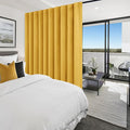 Hiasan Room Divider Curtains Patio Sliding Door Blackout Curtain Privacy Room Thermal Insulated Noise Reduction Panel with Back Tab & Rod Pocket for Bedroom Partition(80 x 84 Inches, Yellow)