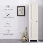 Giantex Tall Storage Cabinet Freestanding Floor Storage Tower with Four Shelves and Single Door, 17x16x72 Inch, Narrow Utility Cabinet for Living Room, Bathroom (Grayish White)