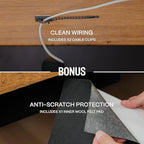 Under Desk Drawer Slide Out Attachment - Carbon Steel Undermount Table Drawer with Cable Management, Pull Out Add-On Storage for Office & Standing Desks (21.5" x 14" x 2.8")