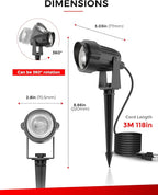 L LOHAS LED Christmas Spotlight Outdoor, Red Spot Lights for Yard, Auto On/Off 5W 120V Landscape Lighting for House, Holiday, Trees, Decoration, 450LM IP66 Waterproof, UL Listed, 2 Pack