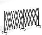 Expandable Barricade Gate,200" Metal Safety Barrier Gate with Casters,Accordion Garden Yard Outdoor Indoor Fence Folding Security Dog Gates Wall Mount,Black