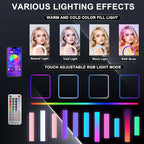 Photo Booth Machine 15.6 inch Selfie Portable Touch Screen Photobooth with RGB Light,Mirror Photo Booth with Flight Case for Wedding Party Events (Machine+Mini Printer)