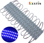 REXTiN Super Bright 200pcs 3 LED Module Blue 5050 SMD 66-72LM Each Module Waterproof Decorative Light for Letter Sign Advertising Signs with Tape Adhesive Backside