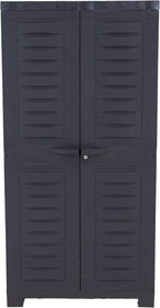 Sunnydaze Storage Cabinet - Plastic Storage Cabinet - 48.75" H - Garage, Office, Home, Laundry Room
