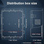 Outdoor Electrical Junction Box, ABS Water Resistant Enclosure with Internal Mounting Panel & Hinged Cover, 9.2" H* 7" L* 4.6" W