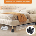 Bed Risers, Oversized Furniture Risers, 8 inch Raise Blocks for Bed Couch Desk Sofa Table Lifts, Furniture Legs Lifters Support up to 6000 Lbs (Black, 4 Pack Set)