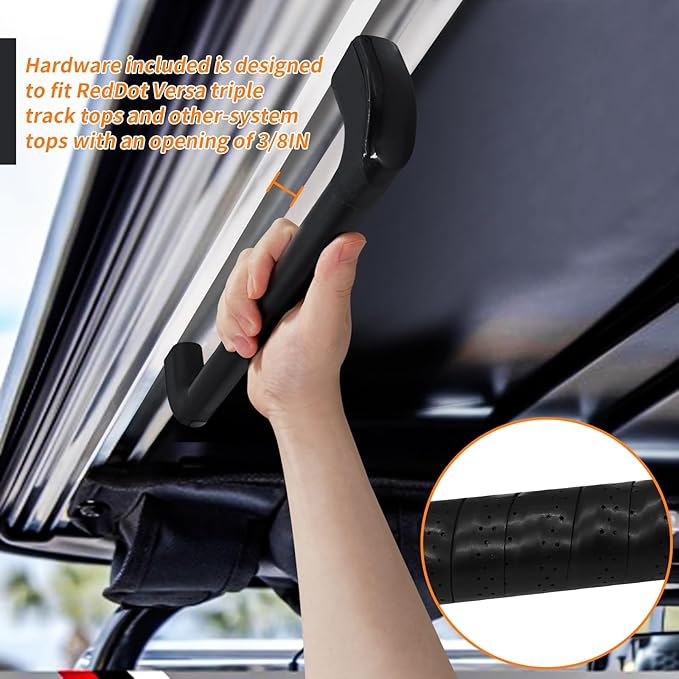 2 Pack Universal Golf Cart Grab Handle Compatible with Club Car, EZGO, Yamaha, XSeries with Versa Triple Track Tops Only
