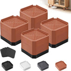 Furniture Risers Bed Risers - Rectangular Adjustable Block Riser for Raising 1.5-3 in. & 4.3 in. Beds, Tables, Sofas, Refrigerators, Washers - Up to 4,000 Pounds (Brown, Two Layers 3inches)