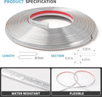 Art3d 20ft Outside Vinyl Corner Trim Peel and Stick for Tile and Wall Edges, Furniture Decoration Glittery Silver