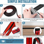 Floor Cord Covers for Wires 3.3FT Cable Hider Wire Cover Self Adhesive Cord Hider Floor for Offices, Homes, Workshops, Warehouses Cable Cavity 0.39" W x 0.27" H