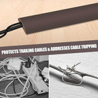 Floor Cord Cover Cable Cavity Self Adhesive Cord Hider Floor Floor Cable Management Power Cord Protector Floor Electric Cord Covers for Offices, Gym, Exhibitions (CoffeeBrown, 2.36" x 10')