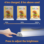 A4 Size Tabletop LED Sign Holder, Brightness Adjustable Desktop Advertising Light Box, Charged via USB, Durable Light up Menu Holder for Restaurants, Bars, Hotels, Stores, Offices, Wedding