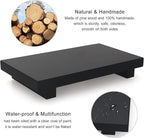 Black Bathroom Counter Tray Organizer Wood Risers Stand Kitchen Sink Trays Dish Soap Dispenser Holder for Countertop Modern Wooden Pedestal Display Farmhouse Bathroom Decor Accessories Vanity Tray