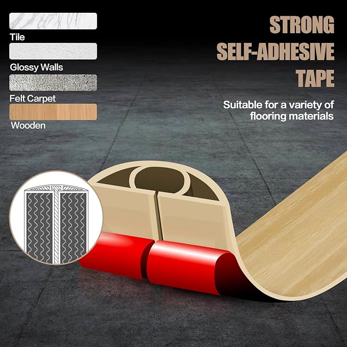 Floor Cord Cover Self Adhesive Cord Hider,20FT Cable Management, Extension Strip Protector for Wires, Prevent Cable Trips for Offices, Gyms, Exhibitions Cavity:0.39"(W) x 0.27"(H) WoodLightyellow