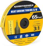 haisstronica 3:1 Heat Shrink Tubing, Shrink Ratio Adhesive Lined Marine Grade Heat Shrink Tube for Home, Automotive and Industrial (Yellow) 65FT 5/8inch