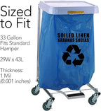 RESILIA Heavy Duty Soiled Linen Bags - Hospital Waste Disposal, Trash Liner, Sanitary Storage, OSHA Approved, Dark Blue, 33 Gallon, 29" W x 43" L, 1 Mil, 0.001 Inch, 1 Case of 200 Bags, Made in USA