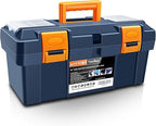 Anyyion 17 inch Tool Box with Removable Tray, Small Parts Box On The Lid is Removable, Tray Can be Removed and Combined at Will（Internal Size:16.3"L*7.8"W*6.5"H ）