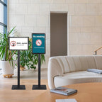Heavy Duty Pedestal Sign holder floor stand Adjustable Sign Stand for Vertical and Horizontal view Poster Stand with Aluminum Frame for Display 8.5 x 11 inch