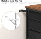 HOOBRO 5-Drawer Chest, File Cabinet, Office Cabinet with Drawers, Rolling Printer Stand for Living Room, Home Office, Nonwovens Drawer, Easy Assembly, Rustic Brown BF50WJ01