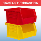 Akro-Mils 30210 AkroBins Plastic Storage Bins, Space-Saving Stackable Bins for Garage, Pantry, Craft Organization, 5" x 4" x 3", Yellow, 6-Pack