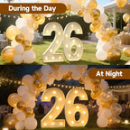 Mixifox 3FT Marquee Numbers 26, Large Light up Number 26 for Birthday Party Supplies, Sign, Backdrop, Happy 26th Birthday Decorations for 26 Years Old Women Men