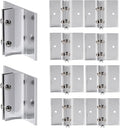Aluminum Corridor Sign Holder, 10 Pack Direct Sign Mount Bracket, Design for Restroom, Conference Room Classic Silver Signs - 2" Length, 1/8" Substrate - Easy to Install