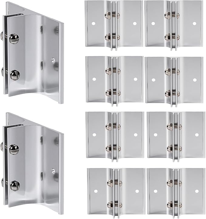 Aluminum Corridor Sign Holder, 10 Pack Direct Sign Mount Bracket, Design for Restroom, Conference Room Classic Silver Signs - 2" Length, 1/8" Substrate - Easy to Install