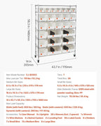 VEVOR 7-Tier Rolling Bin Storage Rack, 26 Organizer Bins, Bin Rack Storage Steel Wire Shelving System with Wheels, Mobile Tool Organizer for Garage, Warehouse, Office, Restaurant, Classroom, Kitchen