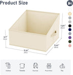 DIMJ Closet Storage Bins 8 Pack - Fabric Trapezoid Closet Organizer Bin, Foldable Storage Baskets for Shelves, Closet Shelf Organizer, Clothing Storage Box for Toys, Books, Towel, Clothes