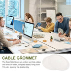 PATIKIL Desk Grommet 2-3/8", 4 Pcs Round Cable Grommet Cord Hole Cover with Adhesive Tape Flexible Table Wire Organizer for Office Home Table Countertop, Light Gray