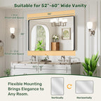 48X30 Black Bathroom Mirror for Over Sink, Metal Framed Vanity Mirror Wall Mounted, Rectangle Mirror for Bedroom Living Room Restroom Entryway, Anti-Rust, HD Tempered Glass