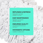 Commercial Dust Mop – 24 Inch Floor Sweeper for Hardwood, Reusable Cotton Mop Head, Extendable Handle, Dry Mop for Floor Cleaning & Janitorial Supplies