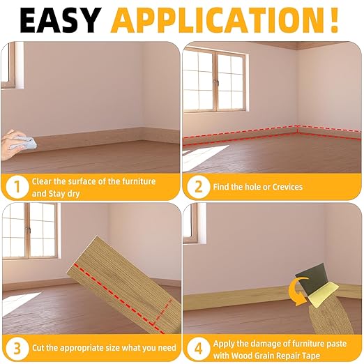 GSCIT Club Oak Wood Tape, 2.4 inch X 15ft Self Adhesive Wood Grain Tape Repair Wallpaper for Tables, Chairs, Baseboards, Doors, Windows, Floors, Handicraft DIY.