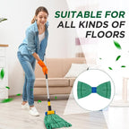 Hushee 40 Pack Large Microfiber Tube Mop Heads 18 oz Heavy Duty Commercial Industrial Wet Mop Head Refill Reusable Machine Washable Looped End Mopheads for Hardwood, Tile, Laminate Floors (Green)