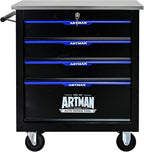 4 Drawer Rolling Tool Chest with Locker, 25.9" D Metal Movable Lockable Tool Cart Box Multi-Functional Hardware Storage Cabinet Box for Warehouse Basement Home Pantry Garage
