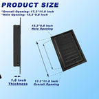 12"*18" Gable Vent,Aluminum Alloy Wall Vent Shed Vents,with Removable Strainer and 180 Degree Opening Angle.Ideal for Attic,Shed,Garage,Play House,Coop.[Inside Dimensions:9.5" w X 15" h]-Black 2 Pack