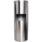 Stainless Steel Floor Stand Wipe Dispenser with Built-in Trash Can: Fits Sanitizing and Disinfecting Wipe Refill Rolls - Perfect for Gyms, Schools, Offices, Commercial Facilities