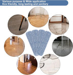 Replacement Microfiber Floor Cleaning Pads - 18''x5'' Dust Mop Refill Sweeping Pad Compatible with Bona Mop, Fits 17” to 18” Flat Mop - 4 Pack
