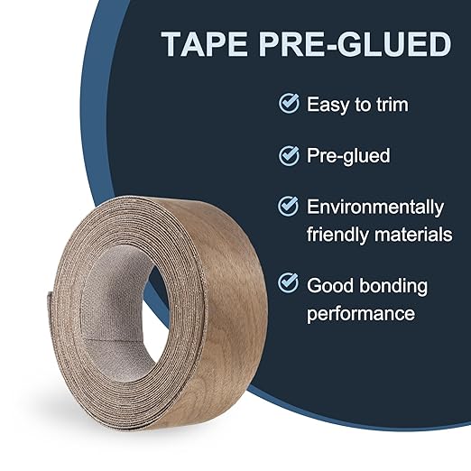 PATIKIL Walnut Edge Banding, 2 in x 25 ft Wood Veneer Tape, Pre-glued Flexible