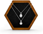 Solid Wood Hexagon Necklace Holder Stand Retail Hanging Jewelry Necklace Stand Display for Vendors(Black)