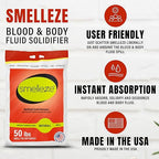 SMELLEZE Medical Waste Clean Up Super Absorbent Solidifier & Deodorizer: 50 lb. Granules Absorb Blood, Urine, Diarrhea, Vomit, Body Fluids & Other Water Based Bio Waste in Seconds