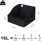 WUIKE Trapezoid Storage Bins with Handles, Fabric Closet Storage Baskets for Organizing Clothes, Purse, Sheets, Blankets, 11" L x 11" W x 8" H, 3-Pack, Black