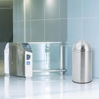18.5 Gallon (70 L) Heavy Duty Stainless Steel Trash Can with Push Lid, Removable Inner Bucket, Durable Outdoor Garbage Bin for Commercial Use