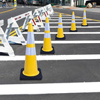 8 Pack 28 Inch Yellow Traffic Cones Heavy Duty with Black Base, Perfect for Large Field Sports, Construction Sites, Parking Control (8, Yellow, 28 Inch)