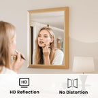 Amorho Bathroom Mirror, 30x36 Inch Golden Thick Metal Framed Wall Mirrors for Over Sink, Wall-Mounted Mirrors Perfect for Bedroom, Living Room, Entryway, Rectangle (Horizontal/Vertical).