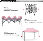 ABCCANOPY Patio Pop Up Canopy Tent 10x15 Commercial-Series (Pink)