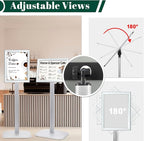 3Pcs Heavy Duty Pedestal Sign Holder for Display, 8.5 x 11 inches Adjustable Floor Standing Sign Holder with Weighted Base ,Sign Stand for Indoor/Outdoor Advertising，Silver