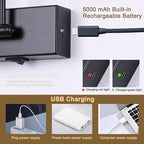 Battery Operated Picture Light with Remote 16” Black Art Light for Painting Dimmable & Timer Wireless Gallery Lights 3CCT Frame lighting Rechargeable Wall Lights for Artwork Potrait Dartboard